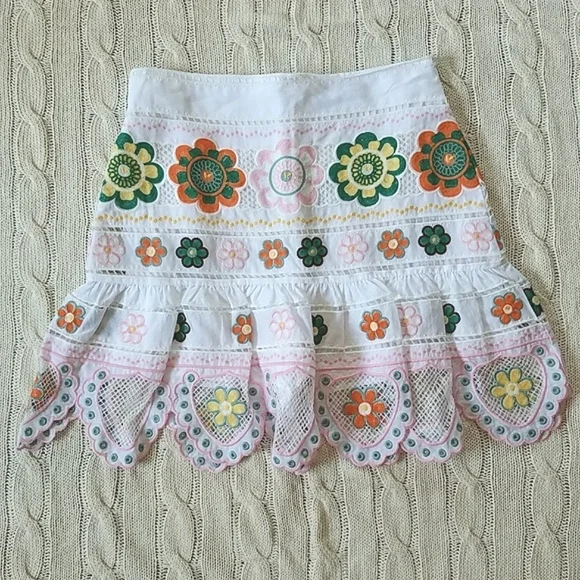 Zara NWOT Embroidered Light Cotton Skort - Picture 2 of 12